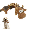 Large Dog Squeaky Cow Plush Toy - Durable, Springy Interactive Pull and Chew Toy with Animal Print for All Breeds