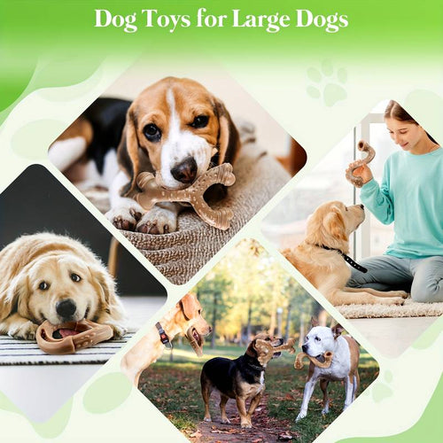 3 Pack Sturdy Nylon Large Dog Chew Toys - Durable Dog Toy Set, Dog Toys for Aggressive Chewers