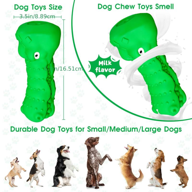 Indestructible Alligator Shaped Dog Chew Toy - Durable rubber for all breeds, aggressive play fun for small to large dogs, no harm to teeth cleaning design, dog toys for aggressive chewers