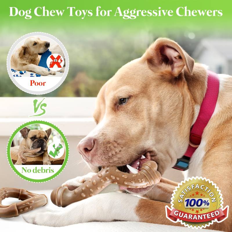 3 Pack Sturdy Nylon Large Dog Chew Toys - Durable Dog Toy Set, Dog Toys for Aggressive Chewers
