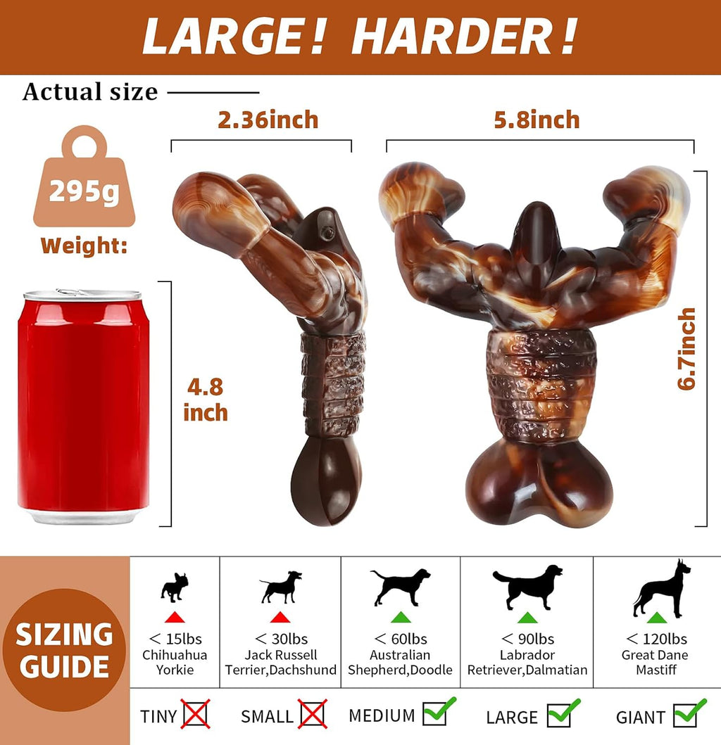 Indestructible Dog Toys for Aggressive Chewers, Extreme Tough Toys for Large Dogs, Real Beef Flavored, Dog Bone for Medium/Large Dogs Breed, Gifts for Dogs