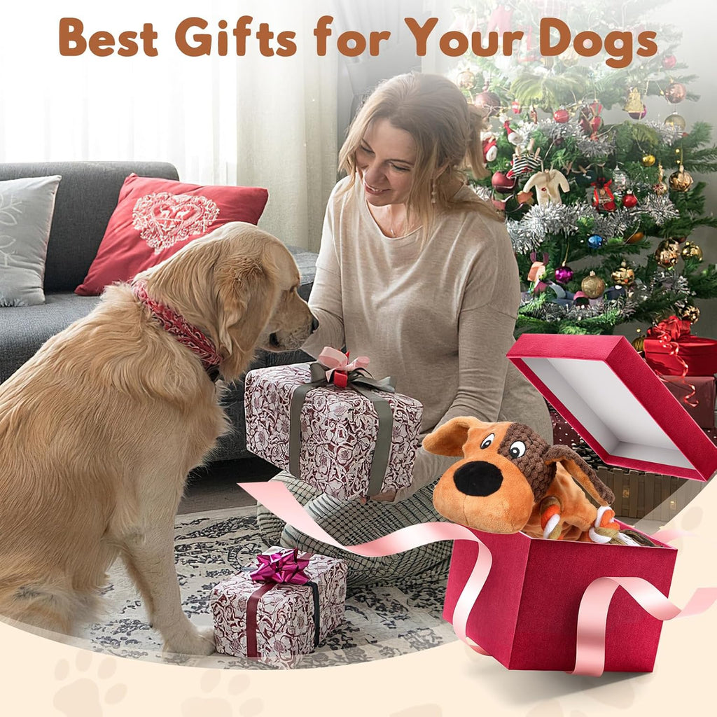Interactive Squeaky Dog Chew Toy,Plush Dog Rope Toys for Small Medium and Large Dogs,Tug of War Dog Toys to Keep Them Busy,Training Reward Gift,Teeth Cleaning
