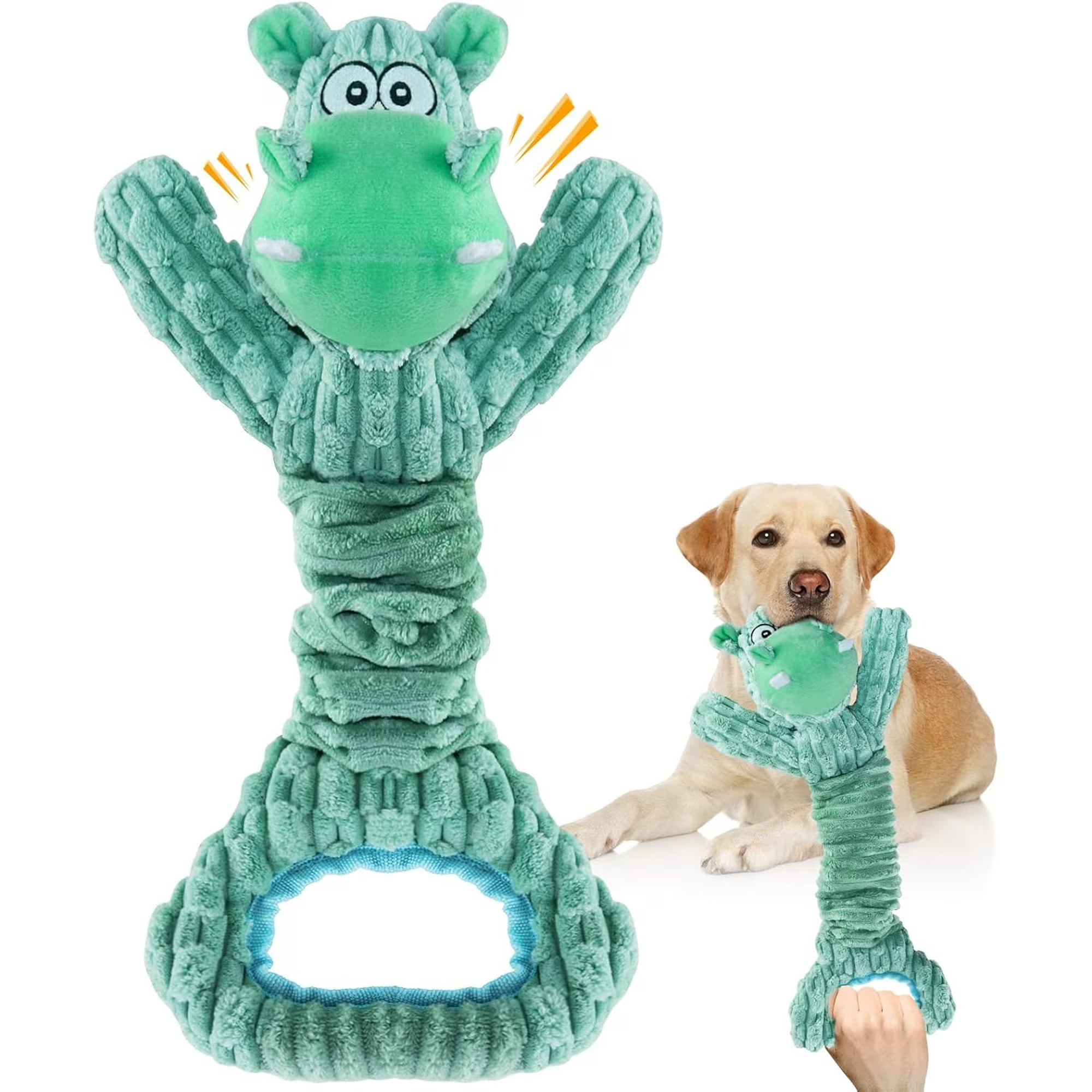 Dog Toy for Aggressive Chewers：Large Plush Dog Toys with Squeaker to Keep Them Busy