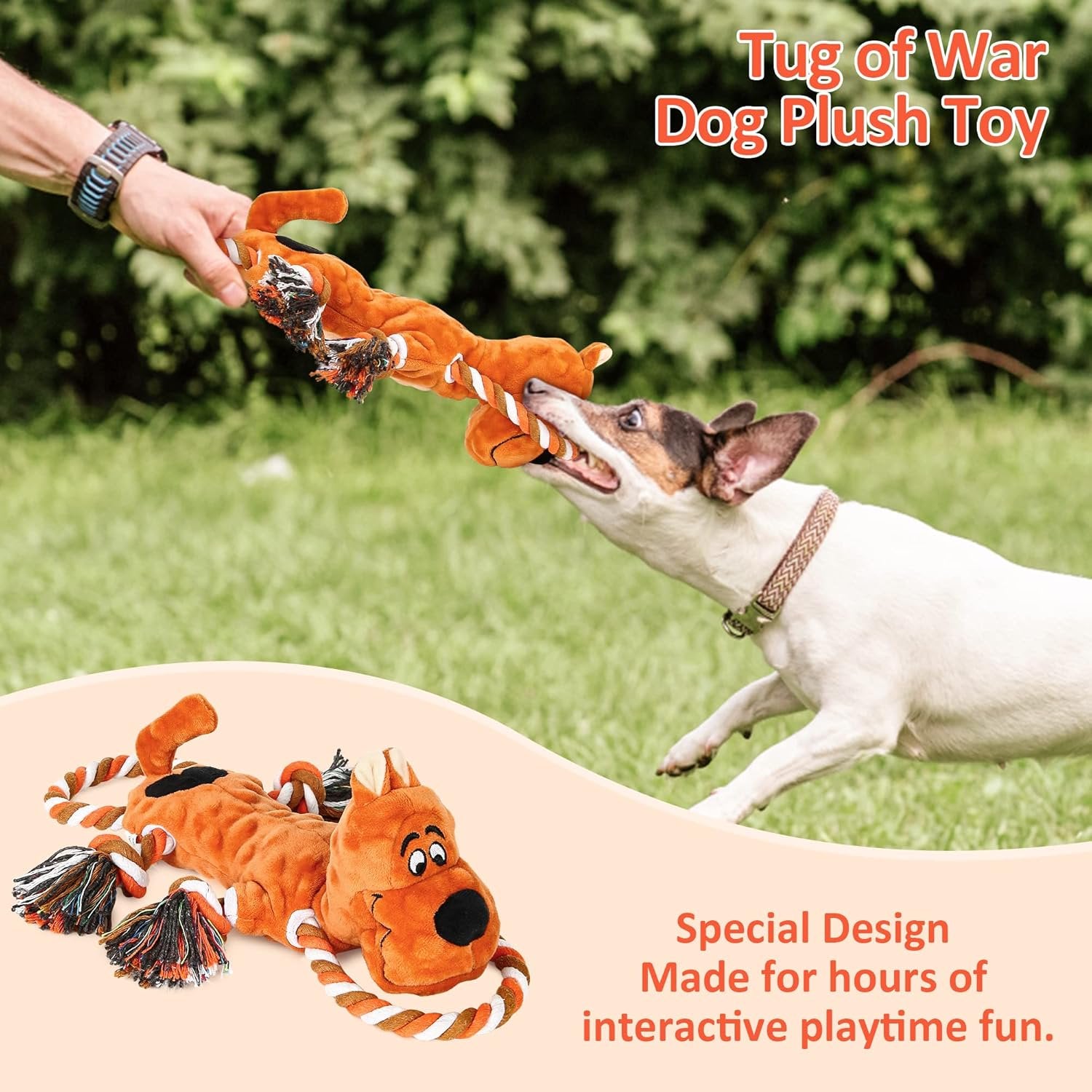 Tough Indestructible Dog Toys for Aggressive Chewers, Durable Dog Chew Toy for Large Breed,Aggressive Chew Toys for Large Dogs with Cotton Material & Crinkle Paper,Dog Chewing Toys