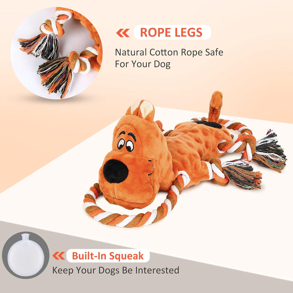 Tough Indestructible Dog Toys for Aggressive Chewers, Durable Dog Chew Toy for Large Breed,Aggressive Chew Toys for Large Dogs with Cotton Material & Crinkle Paper,Dog Chewing Toys
